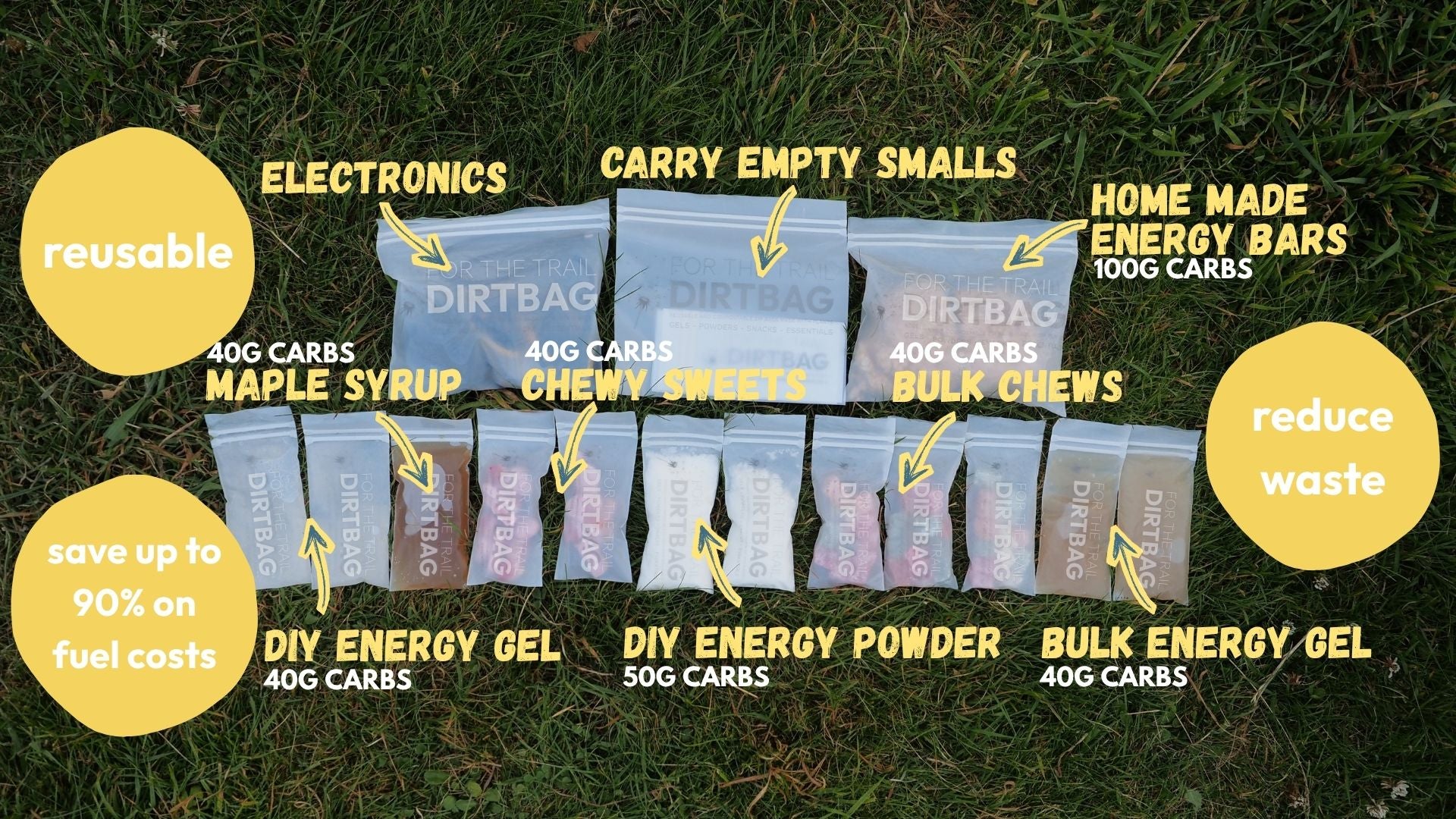 DirtBags UltraMarathon Pack - 12 Small + 3 Large